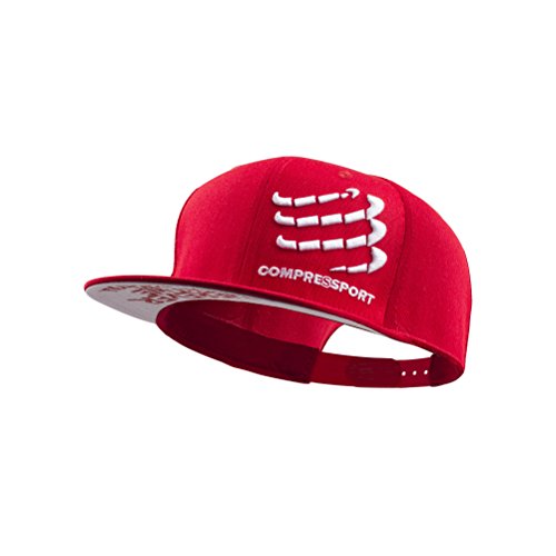 COMPRESSPORT Gorra Plana para Adulto, Color Rojo, Talla única