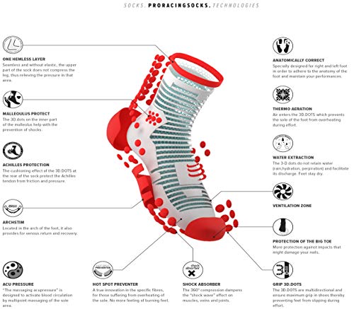 Compressport SH3T4FY Calcetines, Sin género, Verde, 45 - 48