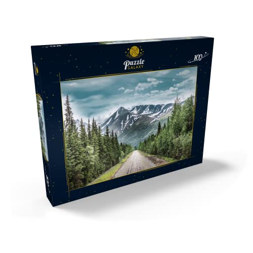 Cordillera Y Línea De Ferrocarril En El Parque Nacional De Denali En Alaska - Premium 100 Piezas Puzzles - Colección Especial MyPuzzle de Puzzle Galaxy