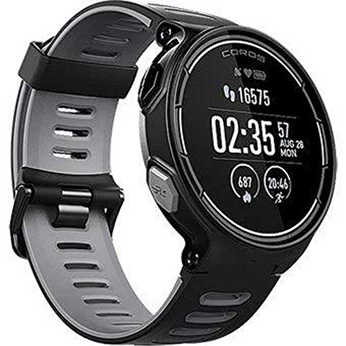 COROS Reloj Deportivo GPS Pace con monitorización de frecuencia cardíaca en la muñeca | Incluye Funciones de Correr, Ciclismo, natación y triatlón además de altímetro/barométrico (Negro)