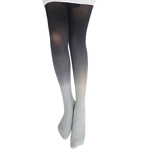 COZOCO Gradiente Retro Gradiente Sobre La Rodilla Raya Medias Medias Mujer Niña Pantimedias Moda (una talla, Gris)