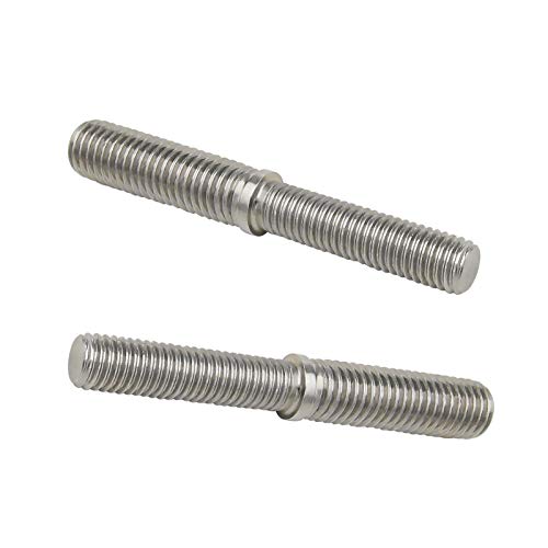 Create idea - 2 tornillos de rosca de doble extremo, M10 a M12, 80 mm, adaptador de rosca de reducción de acero inoxidable 304 para fijación de columnas estructurales