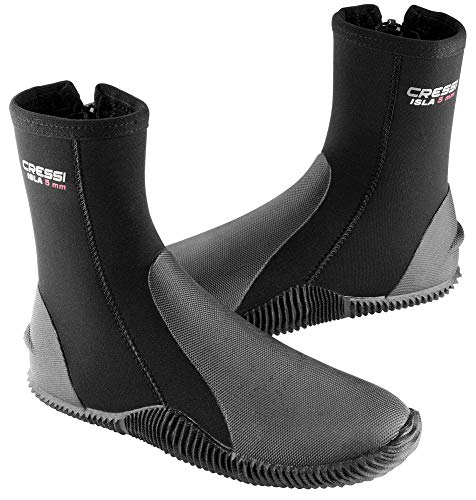 Cressi Isla Botas de Buceo con Suela y Cremallera, 5mm, Unisex Adulto, Negro (Black/Black), XL