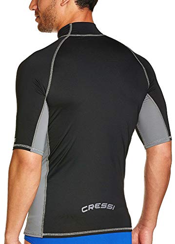 Cressi Rash Guard Man, Traje de neopreno UV Filtro de Protección UPF 50+, Hombre, Negro (Negro/Gris) , XXL