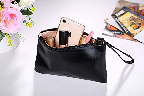 Cronus & Rhea - Bolso de Cuero (Arion) - Embrague Bolso de Mano Bolso de Noche Funda Smartphone - Con Caja de Regalo - Señoras (Negro)