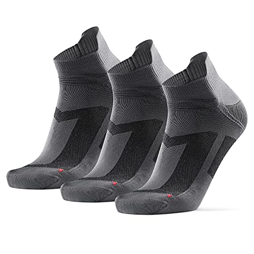 DANISH ENDURANCE Calcetines de Deporte Low Cut Pack de 3 (Gris, EU 35-38)