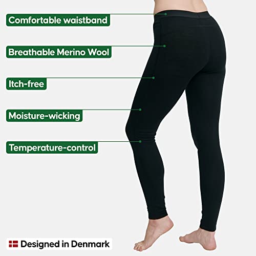 DANISH ENDURANCE Women's Merino Tights S Black 1-Pack