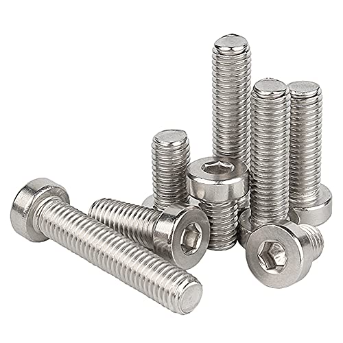 Daytwork Tornillos de Cabeza Hueca - M8 M10 304 Acero Inoxidable Pernos Hexagonales Allen Tornillos de Cabeza Hueca Cortos Cabeza Plana Tornillos Carpintería Bricolaje Rosca Completa