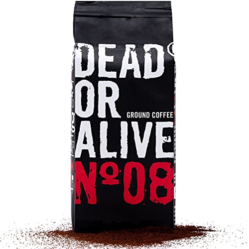 DEAD OR ALIVE Moka No08 - 250g de café molido - Café moka fuerte y poco ácido con carácter - Robusta más fino con un poco de granos de arábica - Preparación con la estufa - Moka para los bialetti