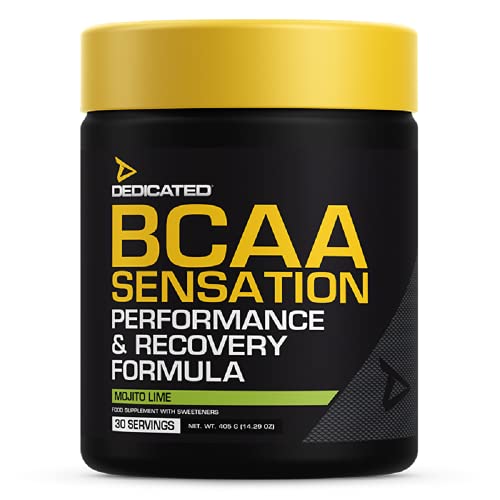 Dedicated Nutrition BCAA - Sensación Aminoácidos Amino Regeneración Construcción de músculo Fitness Culturismo - 405 g (Mojito Lime-Mojito de lima)