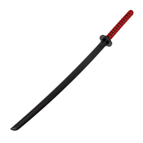 DEPICE Katana - Katana (plástico Duro, Mango de Color), Color Negro y Rojo