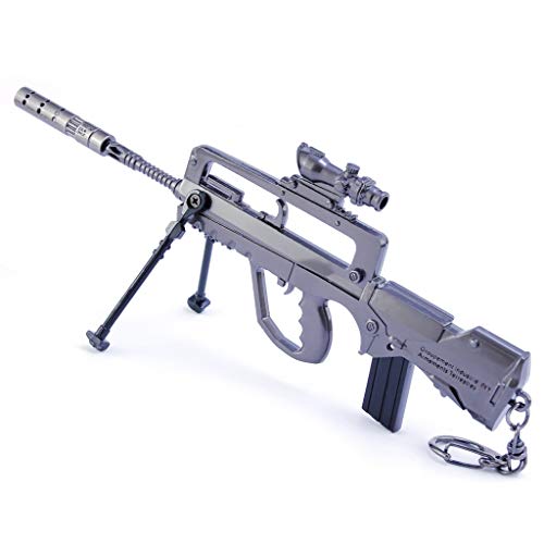 DJIEYU 1:5 Escala Militar Militar Miniatura de Asalto Mini Famas Rifle Pistolas de Metal Modelo Pistola Accesorios Juguete Llavero Die Cast Decoración Juguetes Colgante