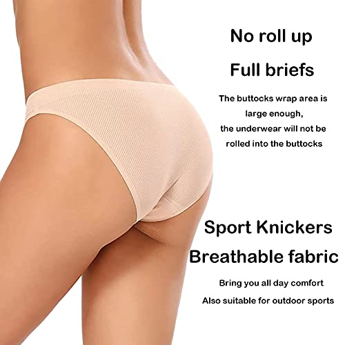 Donppa Bragas Sin Costura Braguitas Licra Mujer Invisible Microfibra Deporte Bikini Hipster Culotte Pack de 6 Multicolor M