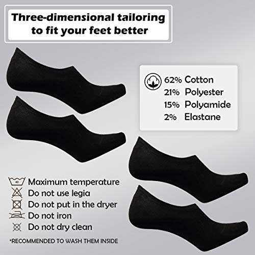 DOUBLE M, 4 o 12 Pares de Calcetines Tobillero Pinkis, Tobilleros para Hombre Mujer, Calcetines de Vestir, de Algodón, Calcetines Suaves, Talla única 37 a 44