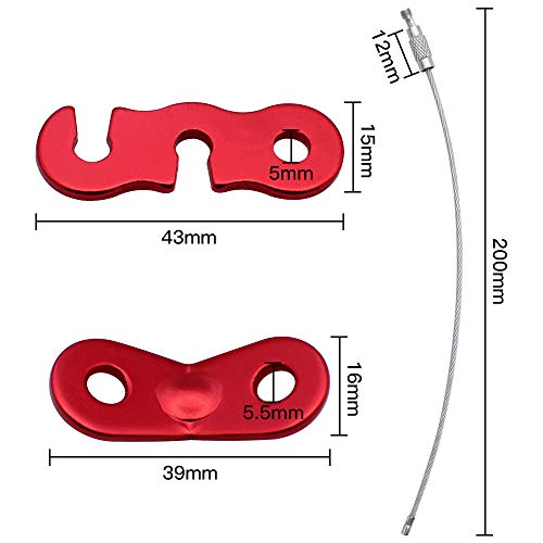 DXLing 20 Piezas Tensor Cuerda de Aleación de Aluminio 2 Tipos Tensores de Cuerda Tent Rope Fastener Aleación Ajustador de Guying Tensor Cuerda Camping para Tienda de Camping Senderismo al Aire Libre