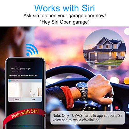 EACHEN Interruptor Inteligente WiFi Controlador de Puerta de Garaje Controlador, funciona con Alexa/Google Home/IFTTT, TUYA/Smart Life APP