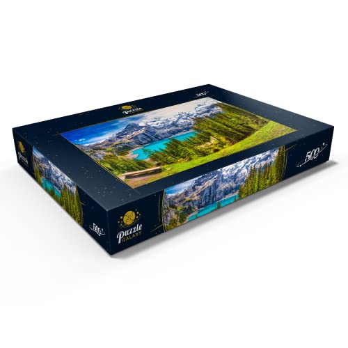 El Lago Oeschinen con Cascadas Y Los Alpes Suizos, Oberland Bernés - Premium 500 Piezas Puzzles - Colección Especial MyPuzzle de Puzzle Galaxy