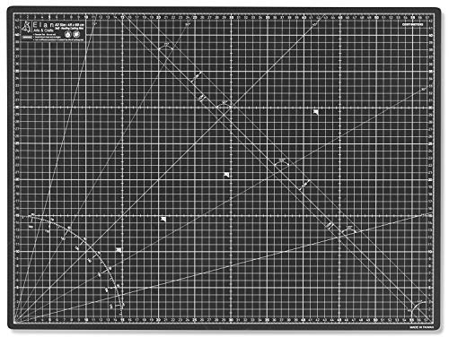 Elan Base de Corte A2 Negro y Marrón, Alfombrilla de Corte para Patchwork, Base de Corte Autocicatrizante, Tabla de Corte Costura, Alfombrilla Corte Autorregenerable, Alfombra de Corte 60cm x 45cm