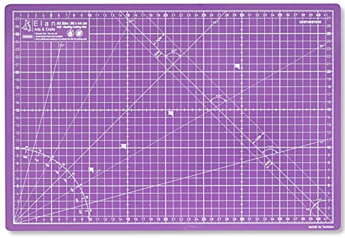 Elan Base de Corte A3 Rosa y Morado, Alfombrilla de Corte para Patchwork, Base de Corte Autocicatrizante, Tabla de Corte Costura, Alfombrilla Corte Autorregenerable, Alfombra de Corte 44cm x 30cm