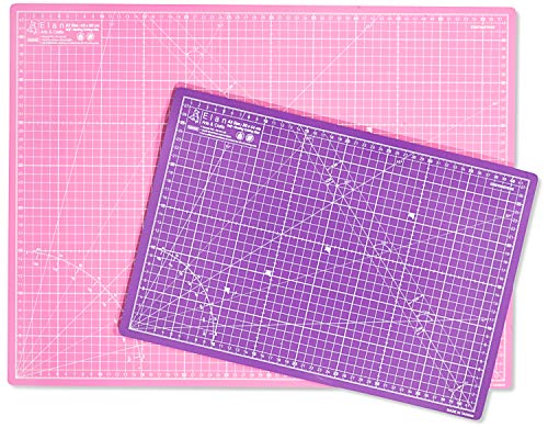 Elan Base de Corte A3 Rosa y Morado, Alfombrilla de Corte para Patchwork, Base de Corte Autocicatrizante, Tabla de Corte Costura, Alfombrilla Corte Autorregenerable, Alfombra de Corte 44cm x 30cm