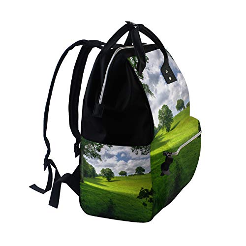 Emoya - Mochila informal ligera para la escuela, pasto de primavera, pasto, unisex, para niños y niñas