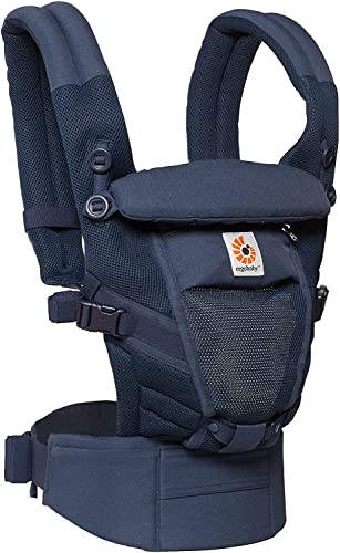 Ergobaby Adapt Cool Air Mesh Mochila Portabebes Ergonomico para Recien Nacido 3-Posiciones, Azul Marino (BCPEAPBLUE)