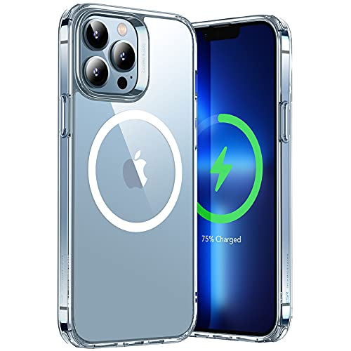 ESR Funda Híbrida con HaloLock, Compatible con iPhone 13 Pro MAX 6.7 Pulgadas (2021), Carga Inalámbrica Magnética, Protección Reforzada contra Caídas, Respaldo Resistente a Arañazos,Transparente