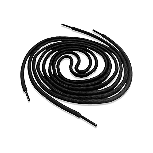 EUROXANTY Cordones Redondos | Para todo tipo de calzado | Cordones Fuertes | No se Desatan con Facilidad | Material Resistente y Duradero | 120 cm Negro