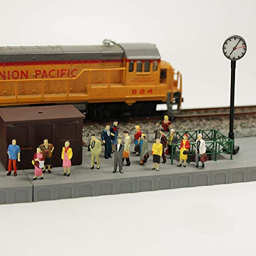 Evemodel P8712 40piezas 1:87 Escala HO Trabajadores Ferroviarios en miniatura Figuras bien pintadas con cubo y escalera Miniatura de Alto Gente Mundo Pequeño