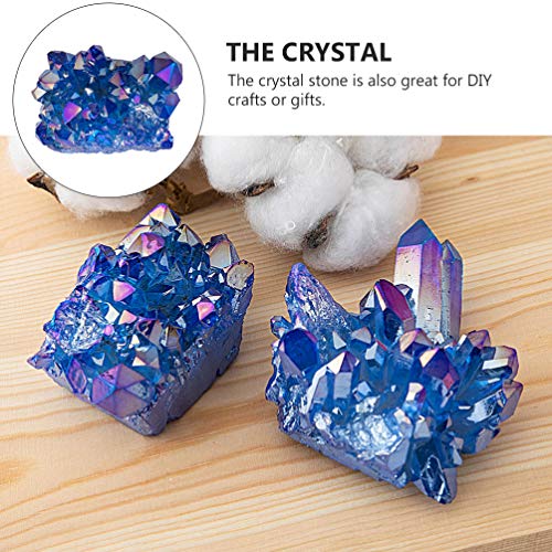 EXCEART Cristal Cluster cuarzo aguamarina natural cuarzo cristal piedras curativas adorno de mesa para salón escritorio riqueza Fortuna forma aleatoria azul 100 g