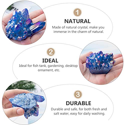 EXCEART Cristal Cluster cuarzo aguamarina natural cuarzo cristal piedras curativas adorno de mesa para salón escritorio riqueza Fortuna forma aleatoria azul 100 g