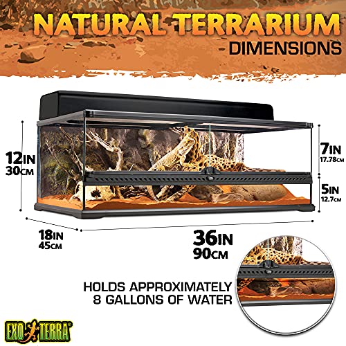 EXO TERRA Exoterra Terrario Grande Low de 121 L, 90 x 45 x 30 cm, 90x45x30 cm (Paquete de 1)