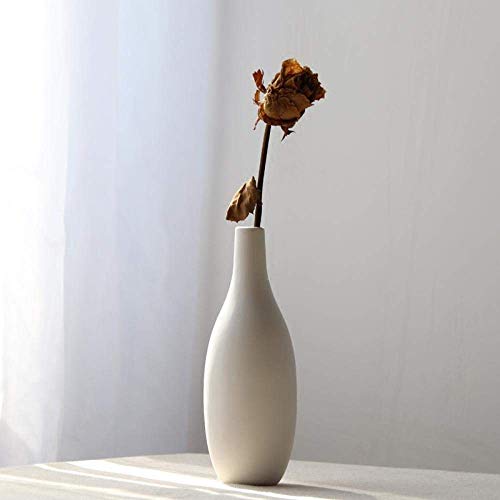 FACAIA Inicio Simplicidad Minimalismo Florero de cerámica Blanco Mate Florero de Porcelana para Plantas hidropónicas Flor Seca Decoración de la Mesa del hogar,