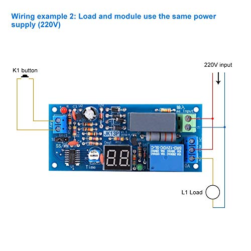 Fafeicy Relé de temporizador de retardo AC 220V, 1-99 segundos/1-99 minutos Rango de tiempo, Modo de salida pasiva, contacto seco