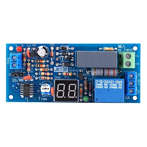 Fafeicy Relé de temporizador de retardo AC 220V, 1-99 segundos/1-99 minutos Rango de tiempo, Modo de salida pasiva, contacto seco