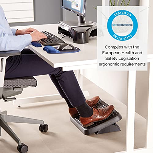 Fellowes Reposapiés ergonómico ajustable para oficina, color negro