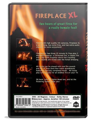 Fire DVD - Fireplace XL - Extra Long Open Hearth Fires with Burning Wood Sounds