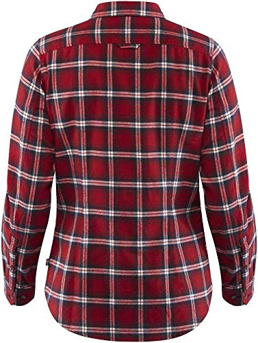 Fjallraven Ovik Flannel W Long Sleeved T-Shirt, Mujer, Deep Red, XXS