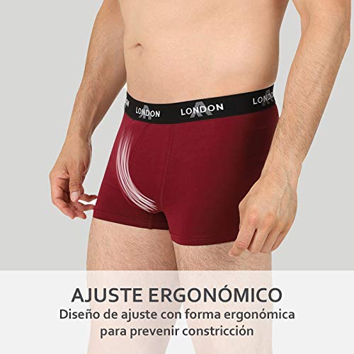 FM London Fitted Boxer, Multicolor (Classic Mix 10), Large (Pack de 8) para Hombre