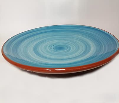 Fuente Plana Artesanal Azul 34CM. Artesanía española