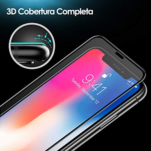 G-Color Protector Pantalla de iPhoneX/XS/iPhone10, [2 Piezas], Cristal Vidrio Templado de 3D [Cobertura Completa] [Anti-choque][Alta definición], Protector de Pantalla para iPhoneXS/X/iPhone10