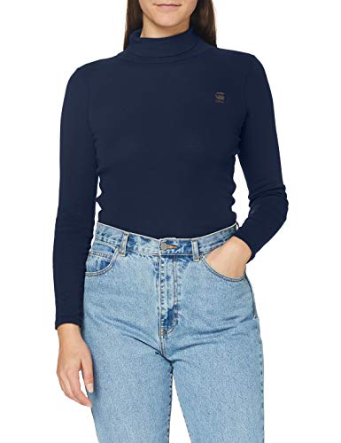 G-STAR RAW Xinva Slim Turtle Neck Camiseta, Sartho Blue C515-6067, S para Mujer