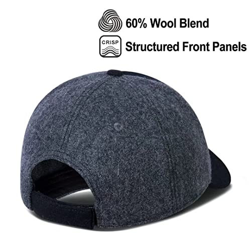 GADIEMKENSD Winter Baseball Caps Wool Dad Hat Warm Trucker Hats Work Cap Workout Thick for Mens Womens Clothing Sport Novelty The Dem En Apparel Fabric Woolen Men Black Gray