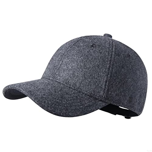 GADIEMKENSD Winter Baseball Caps Wool Dad Hat Warm Trucker Hats Work Cap Workout Thick for Mens Womens Clothing Sport Novelty The Dem En Apparel Fabric Men Woolen Unstructured, Deep Gray M