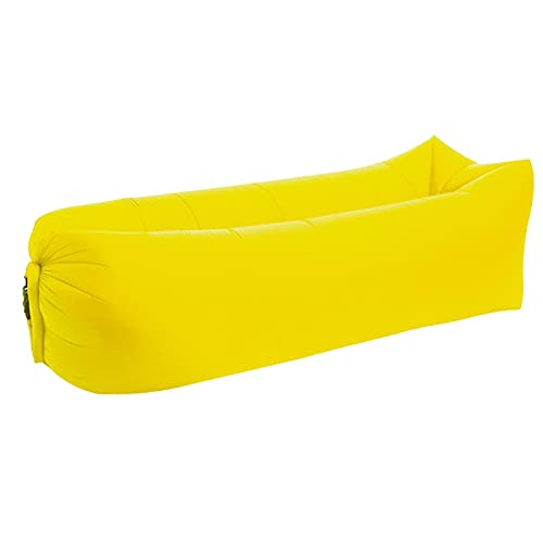 GALA Playa Camping Mat Equipo Dormir Lazy Bag Park Picnic Mat Sofá Inflable Lazy Bag Aire Sofá Cama Tumbona Cojín Colchón Amarillo