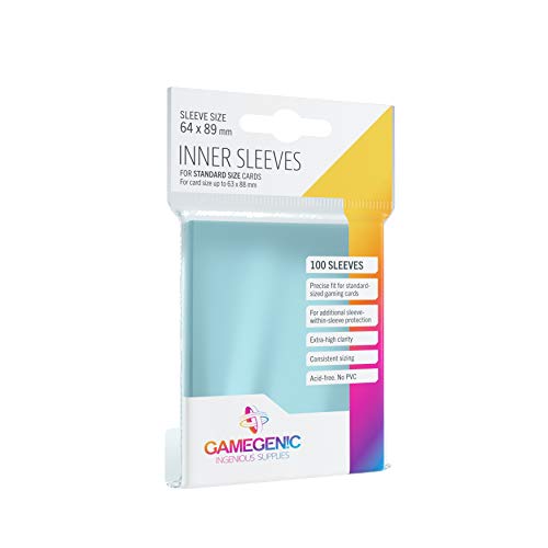 GAMEGEN!C- Pack Inner Sleeves (100), Color Clear (GGS10013ML)