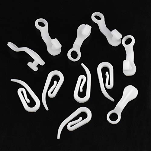 Gancho para Cortina,100 PCS(28 * 12 mm) Ganchos de Cortina de Plástico Blanco Riel de Cortina Clip de Cortina para Cortinas Ventana, Cortinas Puerta