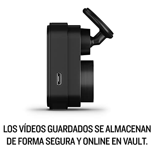 Garmin Dash CAM Mini 2 - Cámara Delantera para Coche de 2.1 MP Que graba a 1080 píxeles y 140 Grados, Detector de incidentes y Modo vehículo aparcado