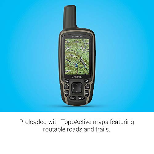 Garmin GPSMAP 64sx, Handheld GPS with Altimeter and Compass, Preloaded with TopoActive Maps