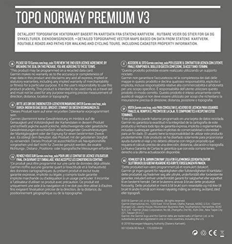 Garmin Topo Norway Premium V3, 1-Sorvest Material de Mapa, Unisex, Multicolor, Talla estándar